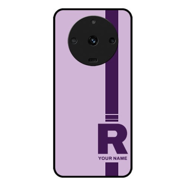 Realme Narzo 60 5G Photo Printing on Glass Case - Simple dual tone stripe with name Design Realme Narzo 60 5G Photo Printing on Glass Case - Simple dual tone stripe with name Design