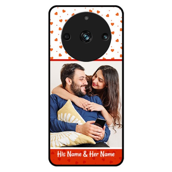 Realme Narzo 60 Pro 5G Custom Glass Phone Case - Orange Love Symbol Design