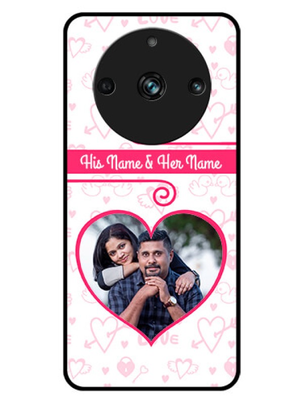 Custom Realme Narzo 60 Pro 5G Personalized Glass Phone Case - Heart Shape Love Design