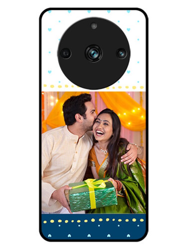 Custom Realme Narzo 60 Pro 5G Personalized Glass Phone Case - White and Blue Abstract Design