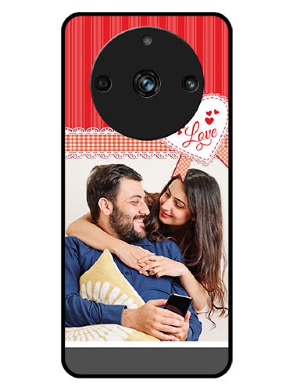 Custom Realme Narzo 60 Pro 5G Custom Glass Mobile Case - Red Love Pattern Design