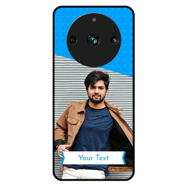 Realme Narzo 60 Pro 5G Photo Printing on Glass Case - Simple Blue Color Design Realme Narzo 60 Pro 5G Photo Printing on Glass Case - Simple Blue Color Design