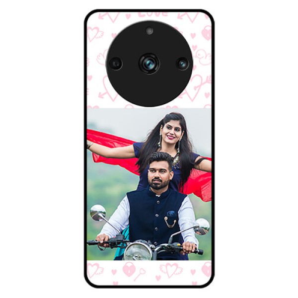 Realme Narzo 60 Pro 5G Custom Glass Mobile Case - Pink Flying Heart Design Realme Narzo 60 Pro 5G Custom Glass Mobile Case - Pink Flying Heart Design