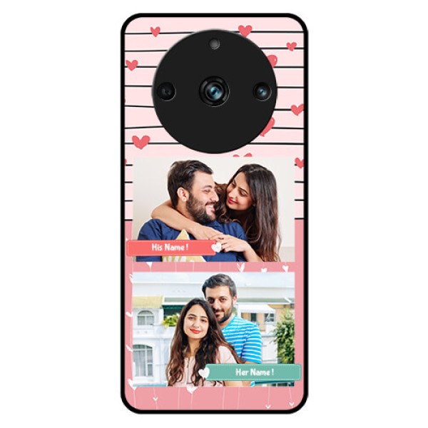 Realme Narzo 60 Pro 5G Custom Glass Mobile Case - Photo with Heart Design Realme Narzo 60 Pro 5G Custom Glass Mobile Case - Photo with Heart Design
