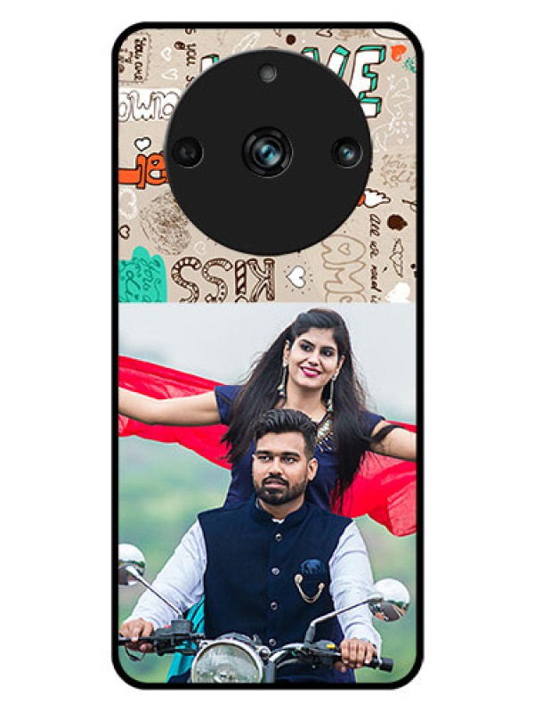 Custom Realme Narzo 60 Pro 5G Custom Glass Phone Case - Love Doodle Pattern