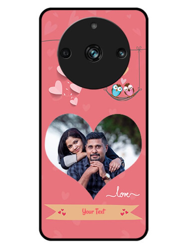 Custom Realme Narzo 60 Pro 5G Personalized Glass Phone Case - Peach Color Love Design