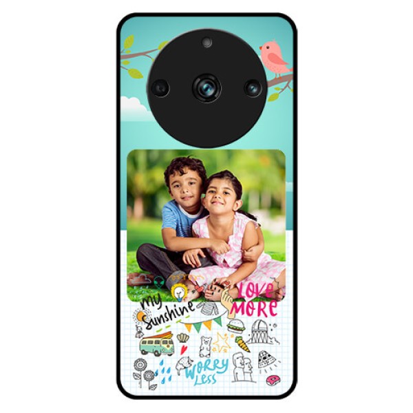 Realme Narzo 60 Pro 5G Photo Printing on Glass Case - Doodle love Design