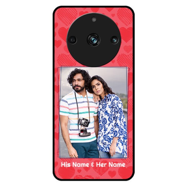 Realme Narzo 60 Pro 5G Photo Printing on Glass Case - with Red Heart Symbols Design Realme Narzo 60 Pro 5G Photo Printing on Glass Case - with Red Heart Symbols Design
