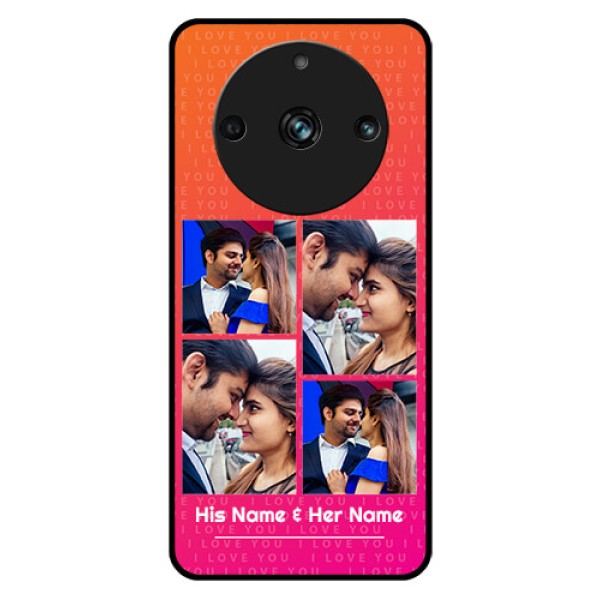 Realme Narzo 60 Pro 5G Custom Glass Phone Case - I Love You Pink Design