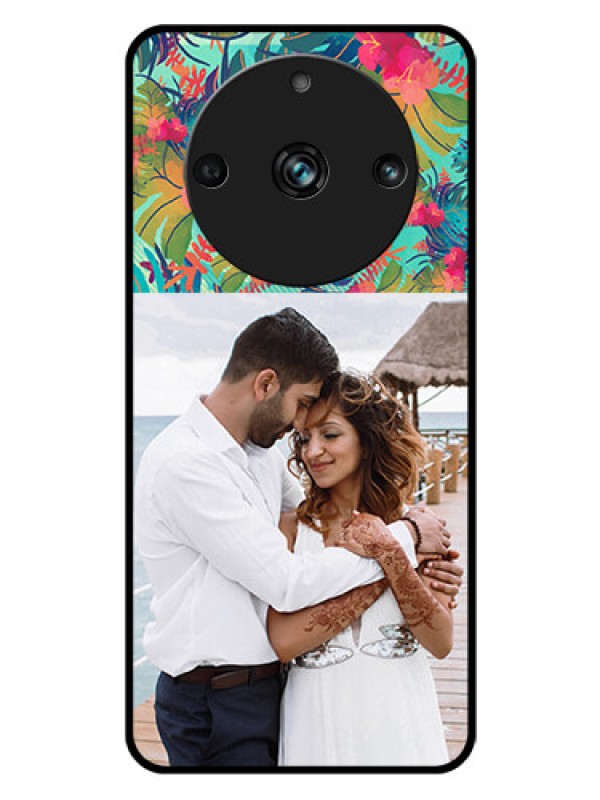 Custom Realme Narzo 60 Pro 5G Photo Printing on Glass Case - Watercolor Floral Design