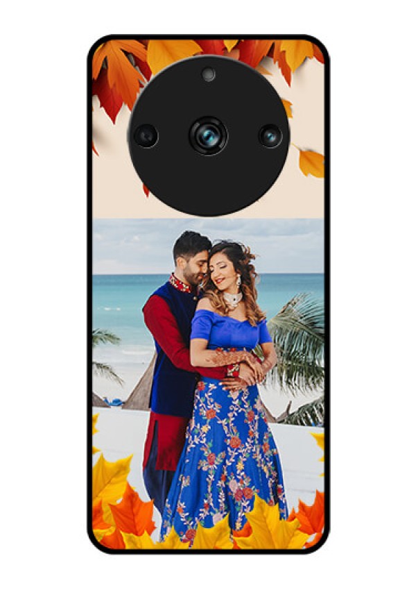 Realme Narzo 60 Pro 5G Photo Printing on Glass Case - Autumn Maple Leaves Design