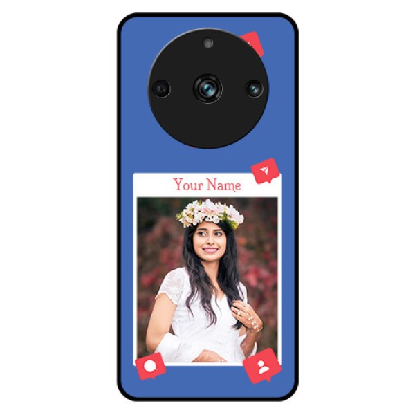 Narzo 60 Pro 5G Custom Glass Phone Case - Like Share And Comment Design