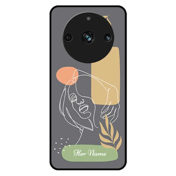 Narzo 60 Pro 5G Custom Glass Phone Case - Gazing Woman line art Design Narzo 60 Pro 5G Custom Glass Phone Case - Gazing Woman line art Design