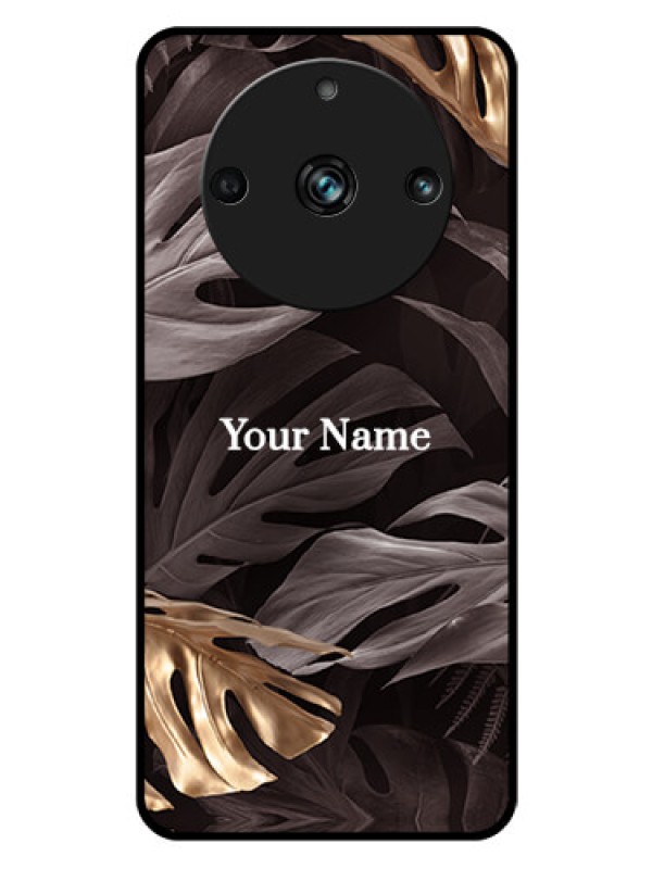 Custom Narzo 60 Pro 5G Personalised Glass Phone Case - Wild Leaves digital paint Design