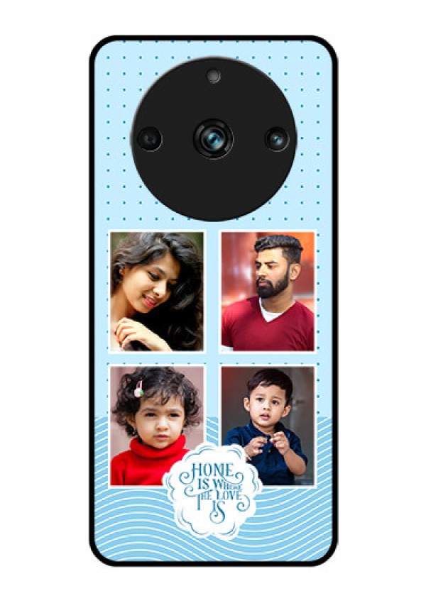 Narzo 60 Pro 5G Custom Glass Phone Case - Cute love quote with 4 pic upload Design