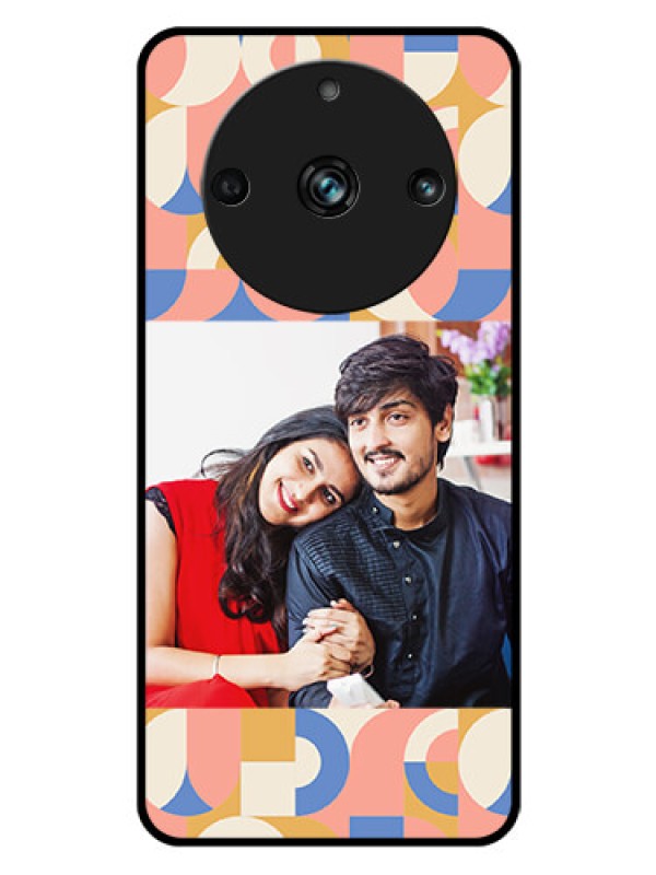 Custom Narzo 60 Pro 5G Photo Printing on Glass Case - Semi-circle Maze Pattern Design