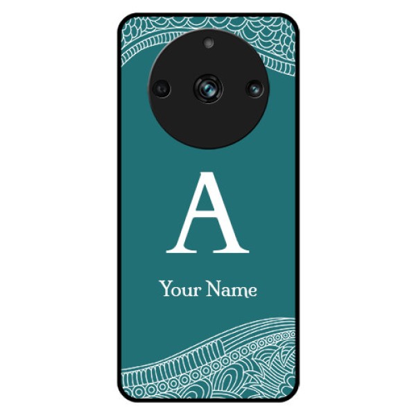 Narzo 60 Pro 5G Personalized Glass Phone Case - line art pattern with custom name Design Narzo 60 Pro 5G Personalized Glass Phone Case - line art pattern with custom name Design