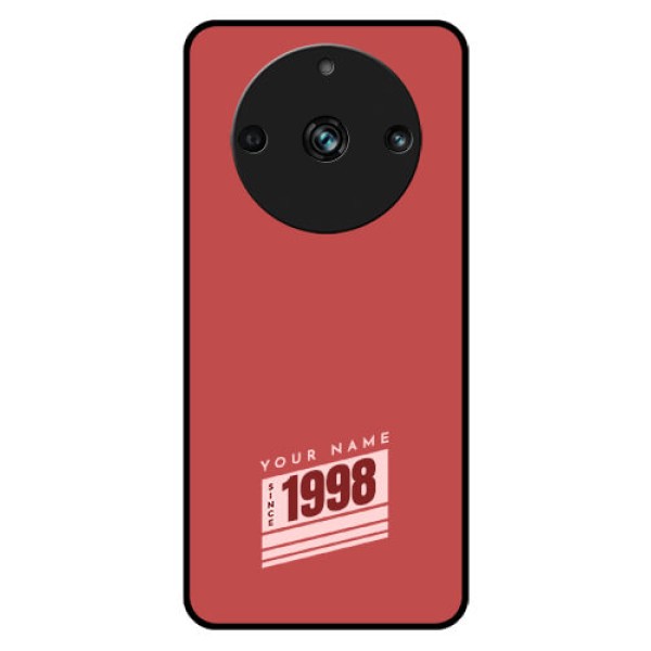 Narzo 60 Pro 5G Custom Glass Phone Case - Red custom year of birth Design Narzo 60 Pro 5G Custom Glass Phone Case - Red custom year of birth Design