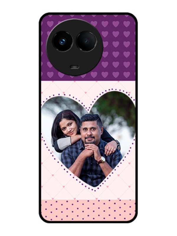 Custom Realme Narzo 60x 5G Custom Glass Phone Case - Violet Love Dots Design