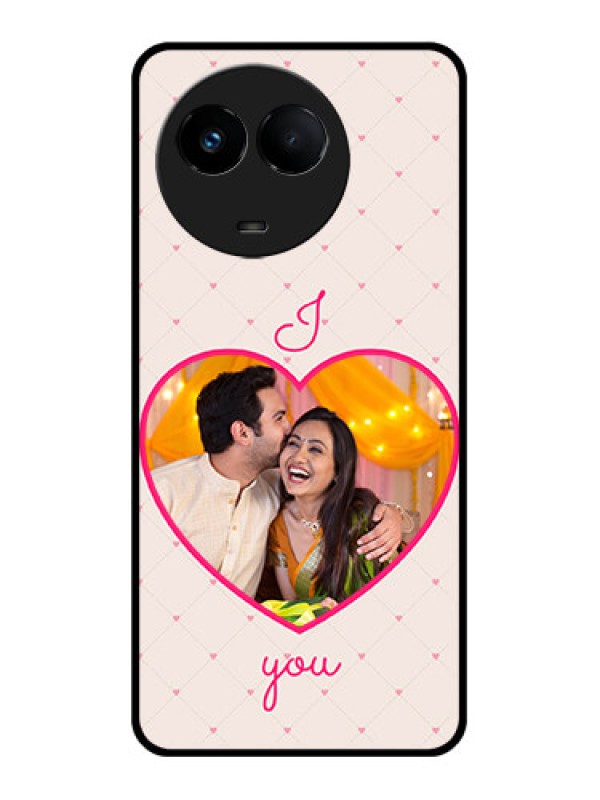 Custom Realme Narzo 60x 5G Custom Glass Mobile Case - Heart Shape Design