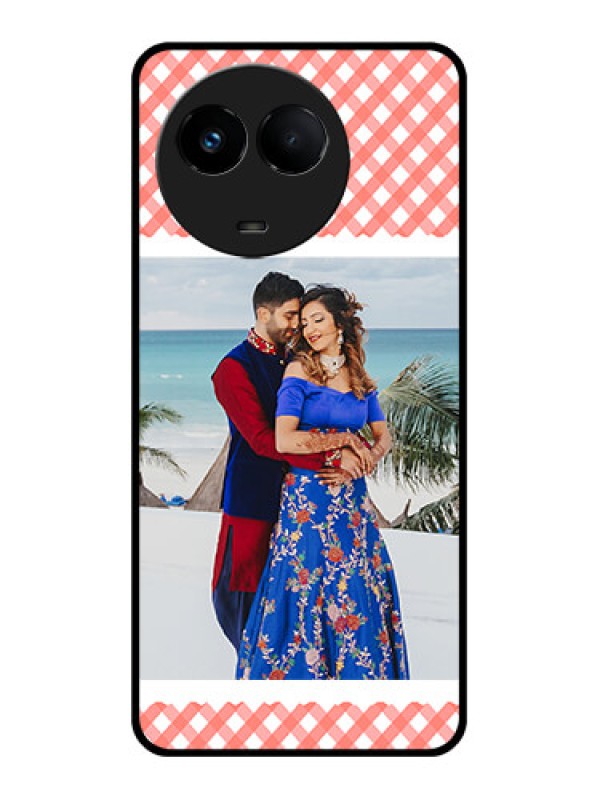 Custom Realme Narzo 60x 5G Personalized Glass Phone Case - Pink Pattern Design