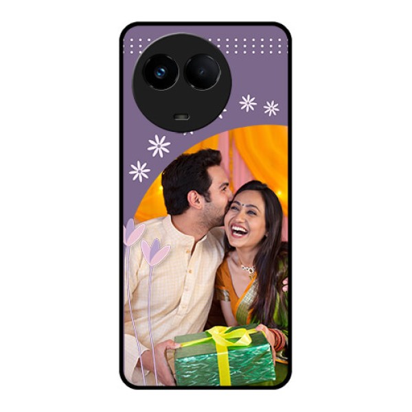 Realme Narzo 60x 5G Custom Glass Mobile Case - Lavender flowers design Realme Narzo 60x 5G Custom Glass Mobile Case - Lavender flowers design