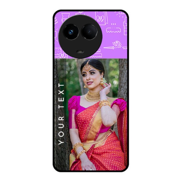 Realme Narzo 60x 5G Custom Glass Mobile Case - Birthday Icons Design