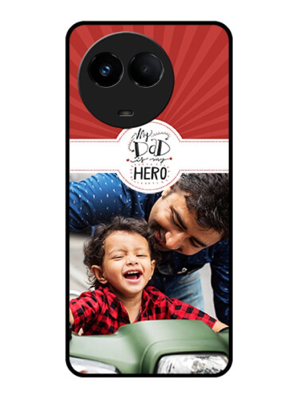 Custom Realme Narzo 60x 5G Photo Printing on Glass Case - My Dad Hero Design