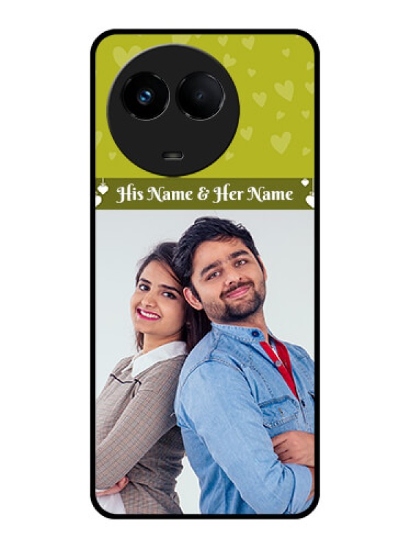 Custom Realme Narzo 60x 5G Custom Glass Phone Case - You & Me Heart Design