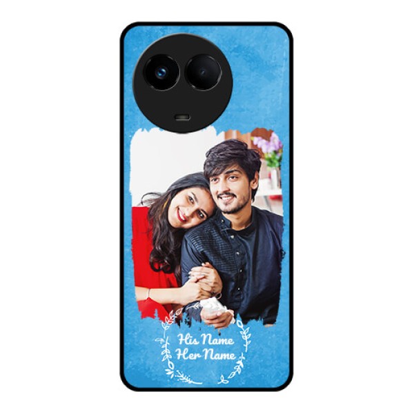 Narzo 60X 5G Custom Glass Phone Case - Blue Color Vintage Design Narzo 60X 5G Custom Glass Phone Case - Blue Color Vintage Design