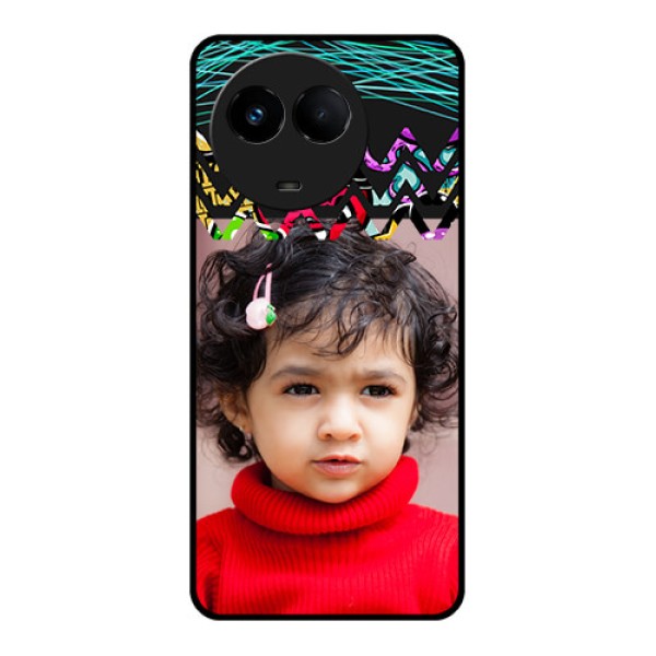 Realme Narzo 60x 5G Personalized Glass Phone Case - Neon Abstract Design