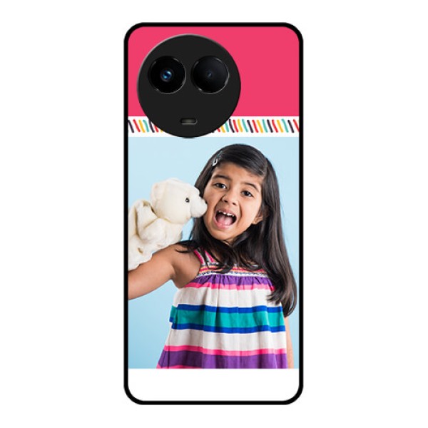Realme Narzo 60x 5G Personalized Glass Phone Case - Line art design