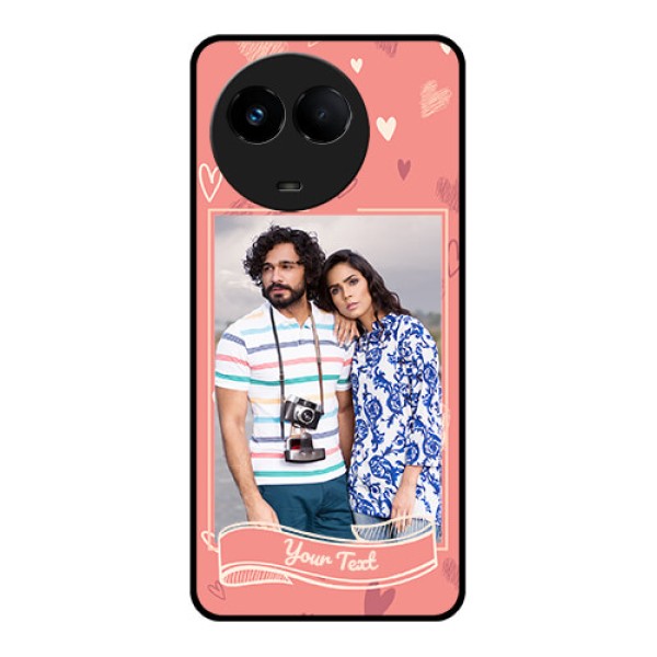 Realme Narzo 60x 5G Custom Glass Phone Case - Love doodle art Design