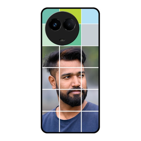Realme Narzo 60x 5G Photo Printing on Glass Case - with white box pattern Realme Narzo 60x 5G Photo Printing on Glass Case - with white box pattern