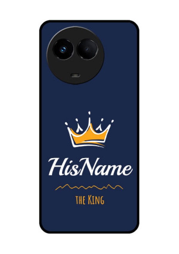 Realme Narzo 60x 5G Glass Phone Case King with Name