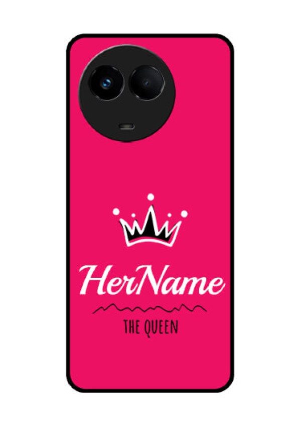 Realme Narzo 60x 5G Glass Phone Case Queen with Name