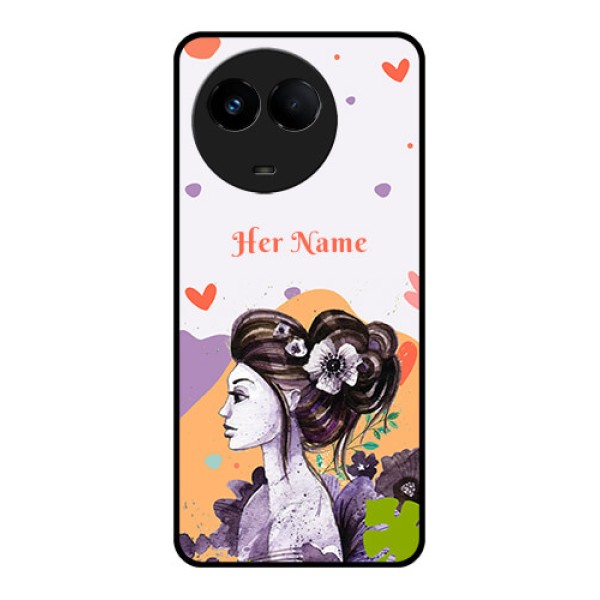 Realme Narzo 60x 5G Personalized Glass Phone Case - Woman And Nature Design Realme Narzo 60x 5G Personalized Glass Phone Case - Woman And Nature Design