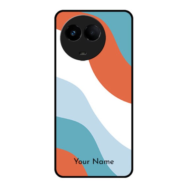 Realme Narzo 60x 5G Custom Glass Mobile Case - coloured Waves Design