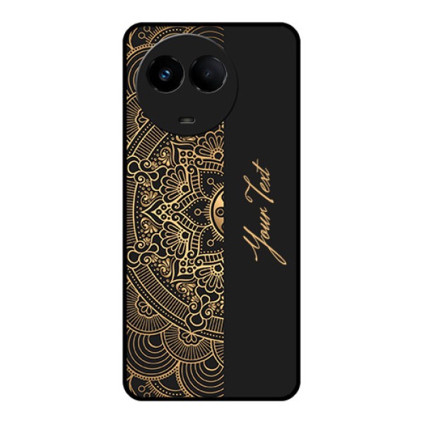 Realme Narzo 60x 5G Photo Printing on Glass Case - Mandala art with custom text Design Realme Narzo 60x 5G Photo Printing on Glass Case - Mandala art with custom text Design