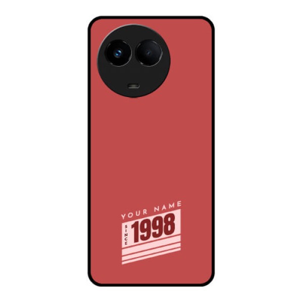 Realme Narzo 60x 5G Custom Glass Phone Case - Red custom year of birth Design