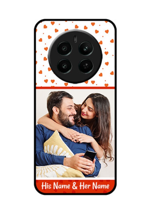 Realme Narzo 70 5G Custom Glass Phone Case - Orange Love Symbol Design