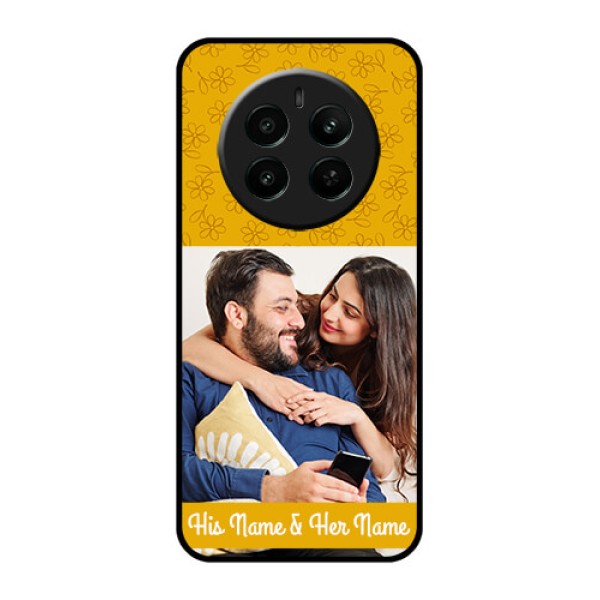 Realme Narzo 70 5G Custom Glass Phone Case - Yellow Floral Design