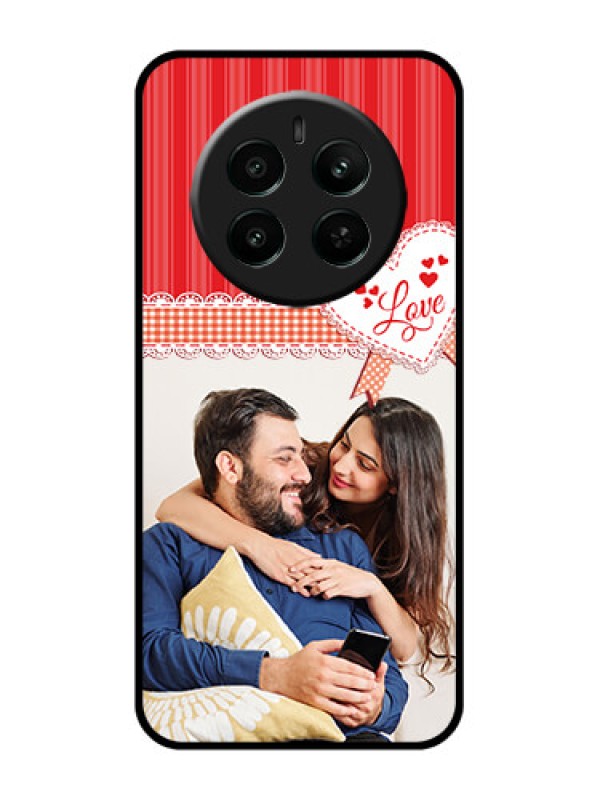 Custom Realme Narzo 70 5G Custom Glass Phone Case - Red Love Pattern Design