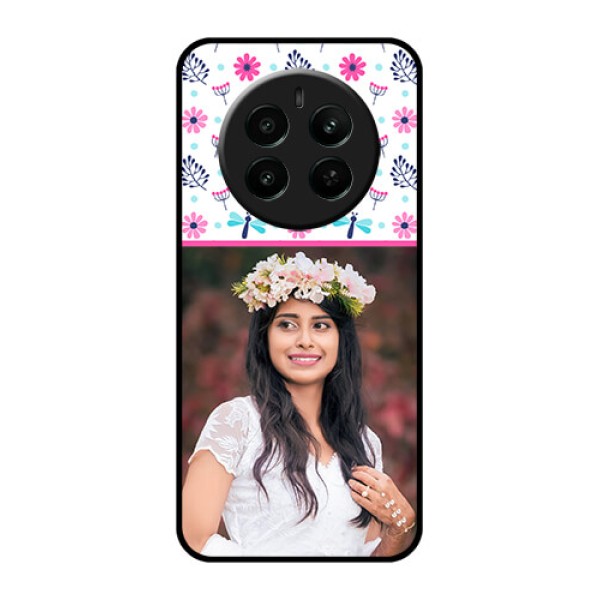 Realme Narzo 70 5G Custom Glass Phone Case - Colorful Flower Design Realme Narzo 70 5G Custom Glass Phone Case - Colorful Flower Design