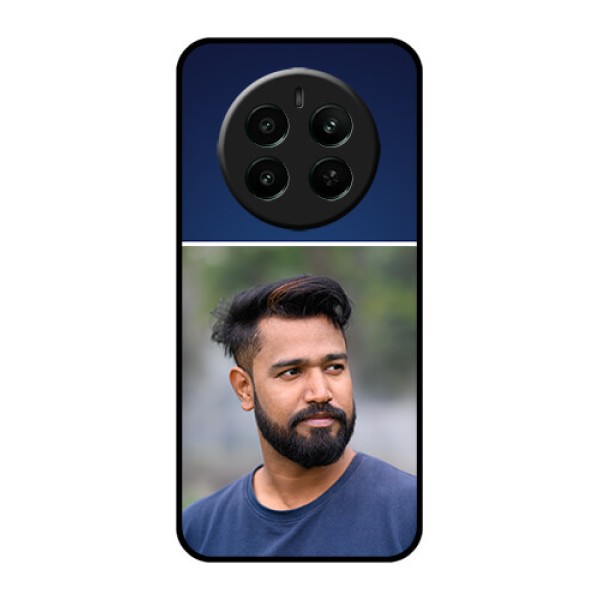 Realme Narzo 70 5G Custom Glass Phone Case - Simple Royal Blue Design Realme Narzo 70 5G Custom Glass Phone Case - Simple Royal Blue Design