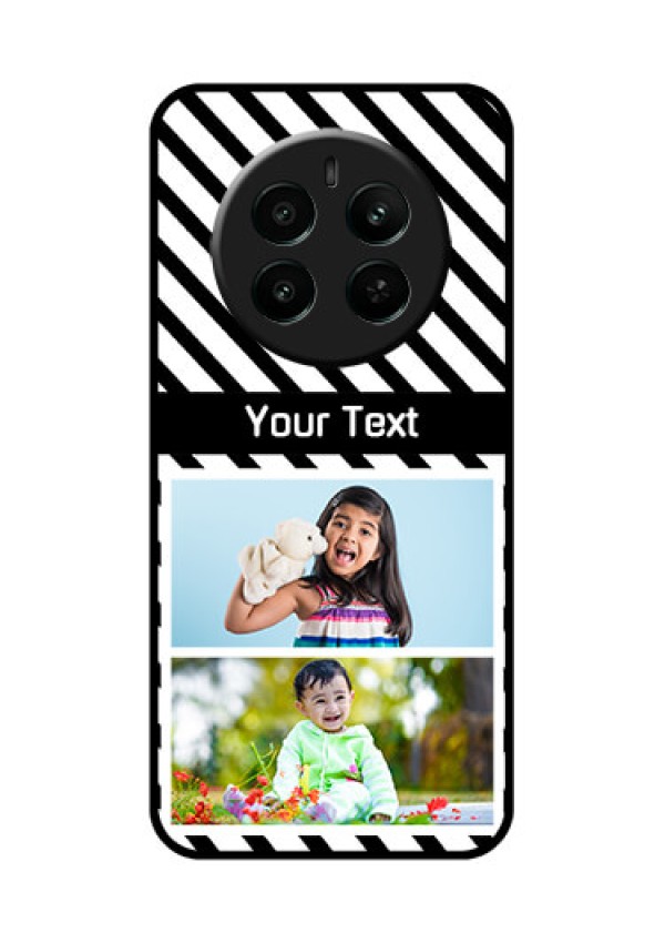 Realme Narzo 70 5G Custom Glass Phone Case - Black And White Stripes Design