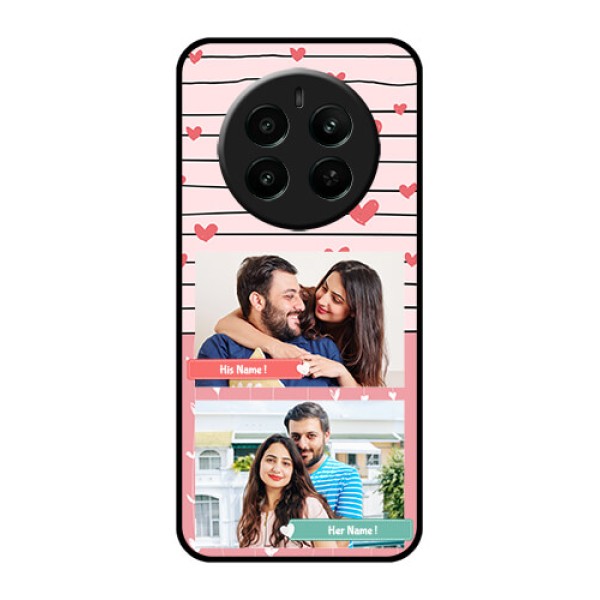 Realme Narzo 70 5G Custom Glass Phone Case - Photo With Heart Design Realme Narzo 70 5G Custom Glass Phone Case - Photo With Heart Design