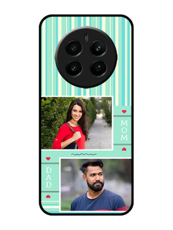 Custom Realme Narzo 70 5G Custom Glass Phone Case - Mom & Dad Pic Design