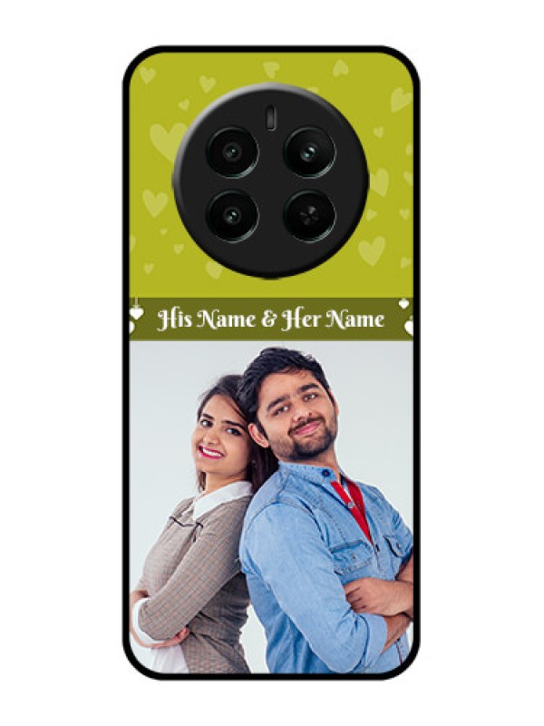 Custom Realme Narzo 70 5G Custom Glass Phone Case - You & Me Heart Design