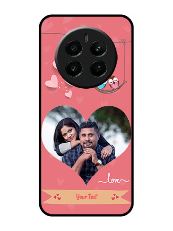 Custom Realme Narzo 70 5G Custom Glass Phone Case - Peach Color Love Design